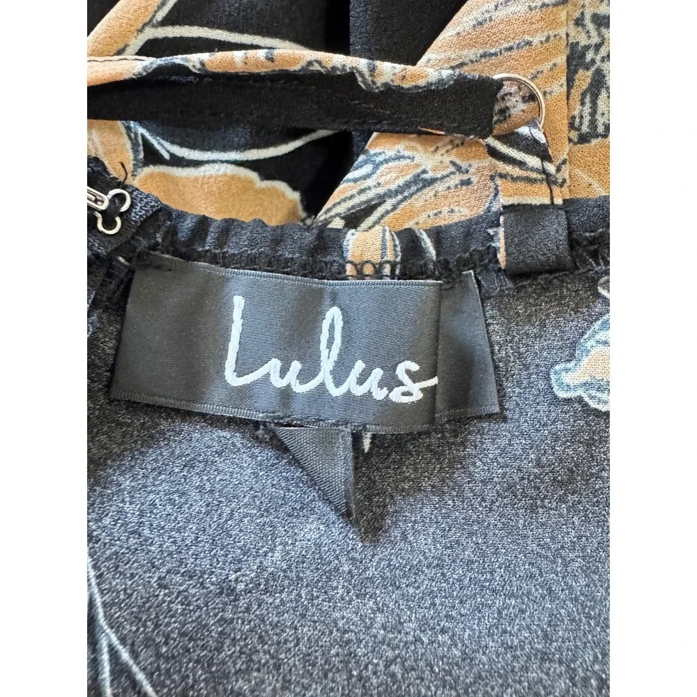 Lulus Dress | Darling Daylily Black Floral Print Hi-Low Maxi Dress